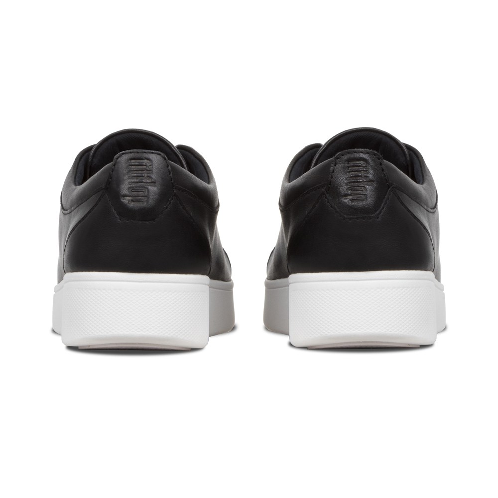 Fitflop Womens Sneakers - Rally Leather - Black - 653-LXWRCM